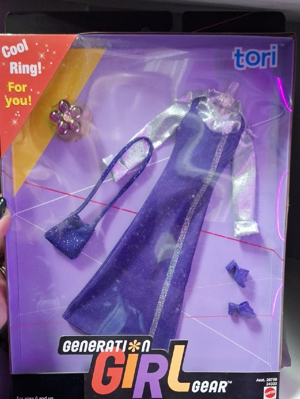 1999 Mattel Generation Girl Gear TORI “Glitz & Glam” Dressy Purple Outfit NRFB